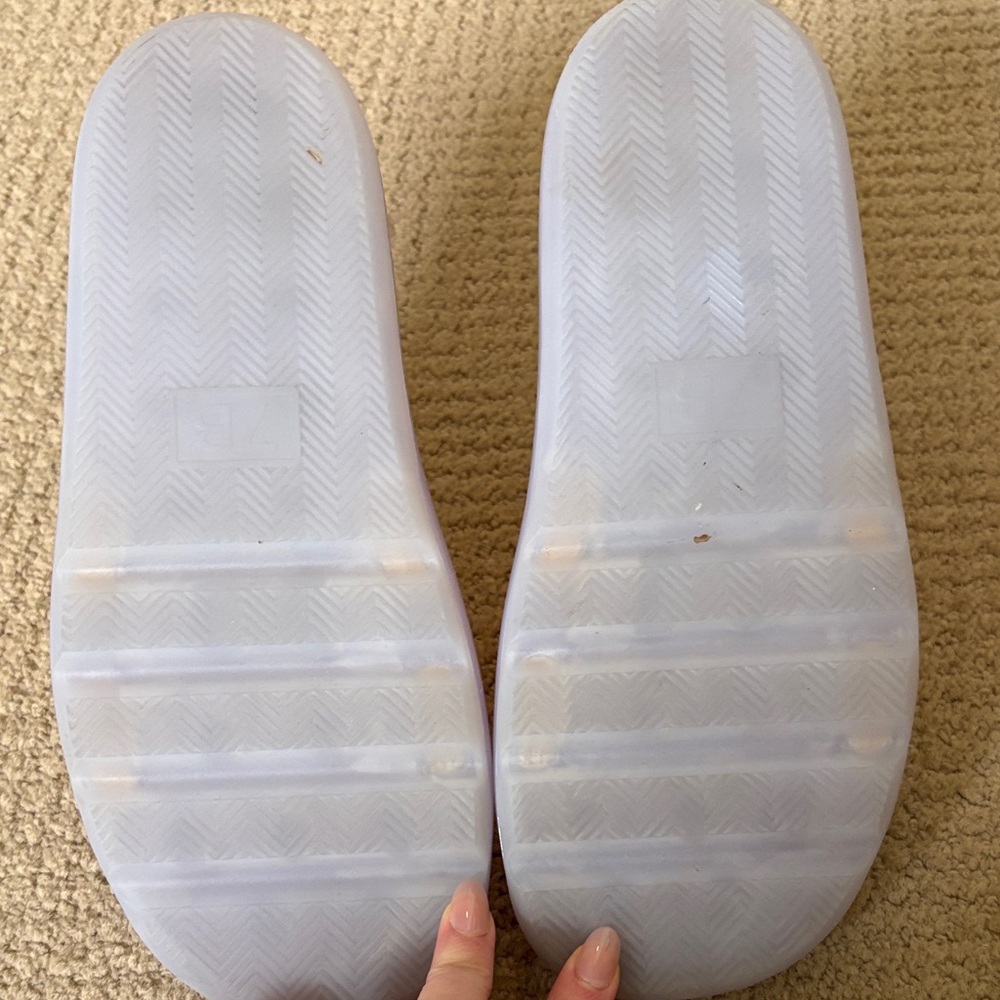 Tory Burch Yellow Lavender Cream Logo Jelly Slide Sandals - Picture 5 of 6